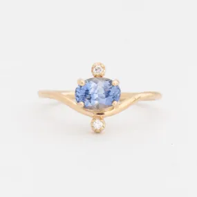 0.94 ct Oval Sapphire and Diamond Nestled Ring