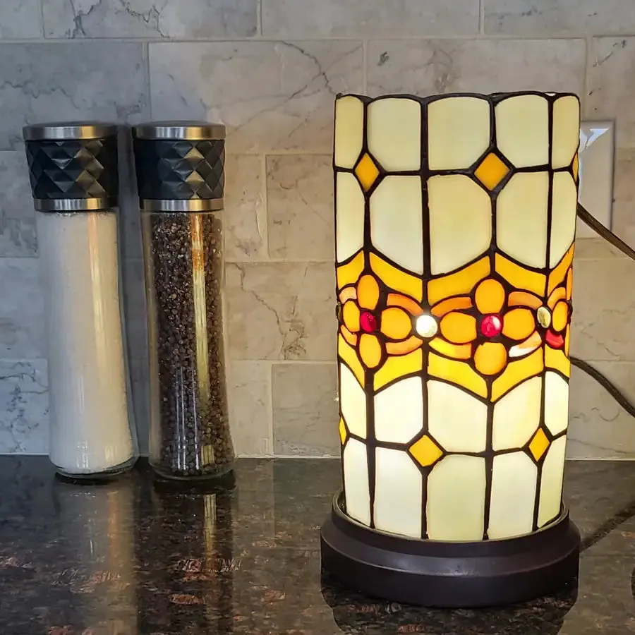 11" Tiffany Style Mosaic Tile Accent Table Lamp