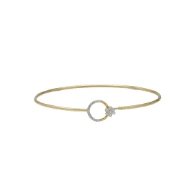 18K Yellow Gold & 0.11 Carat Diamond Bangle (3.1gm)