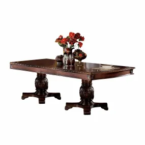 46 X 96 X 31 Cherry Wood Poly Resin Dining Table Wdouble Pedestal