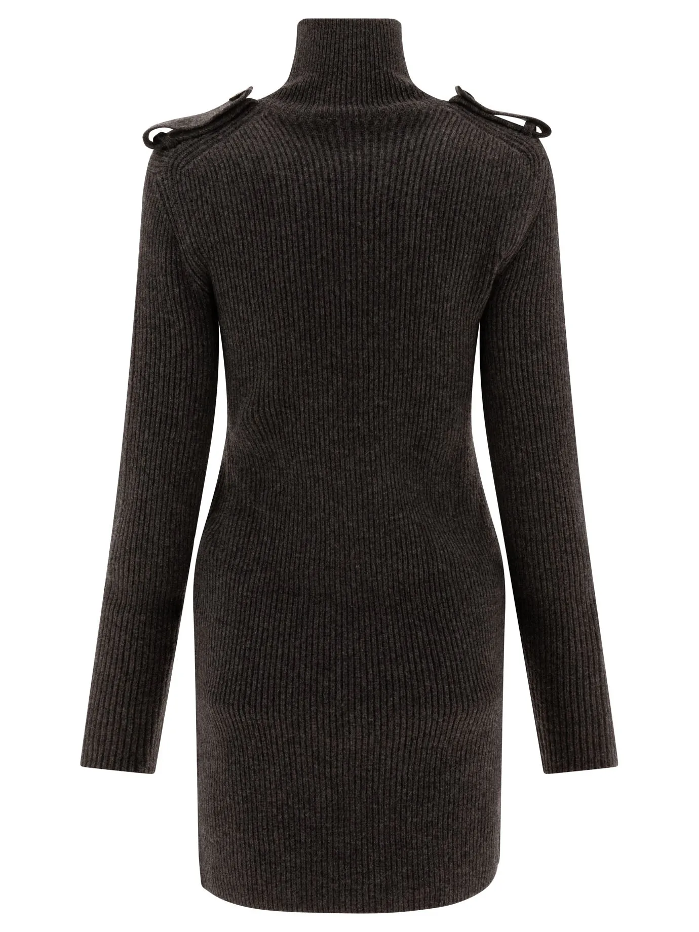 ALEXANDER MCQUEEN Chic Ribbed Long Sleeve Mini Dress