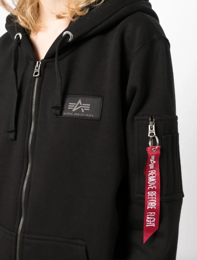 Alpha Industries zip-front logo hoodie