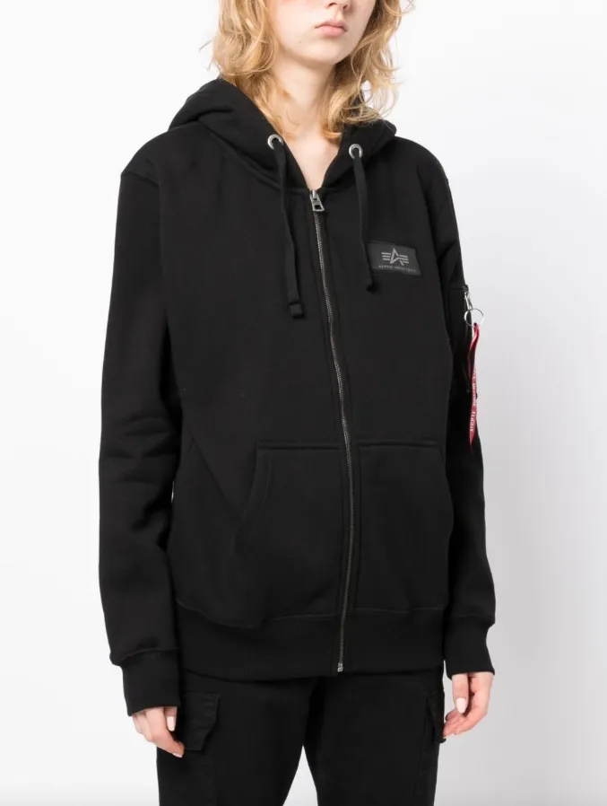 Alpha Industries zip-front logo hoodie