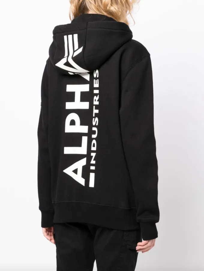 Alpha Industries zip-front logo hoodie