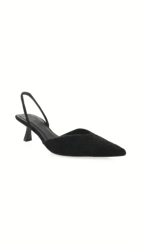 Anita Kitten Heel - Black Boucle