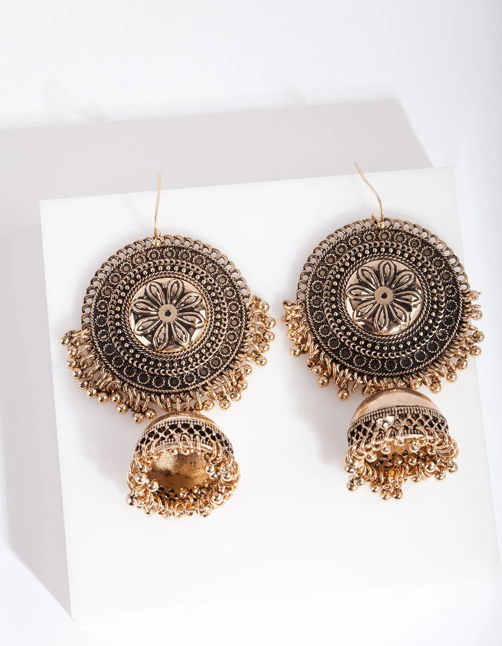 Antique Gold Jhumka Earrings