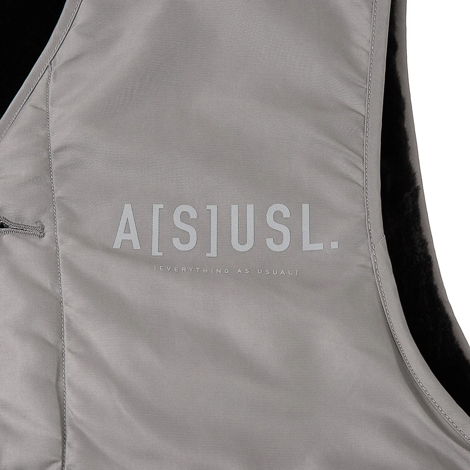 A[S]USL REVERSIBLE MILITARY VEST-SLIVER/BLACK