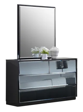 Bandivade Gloss Black Dresser And Mirror