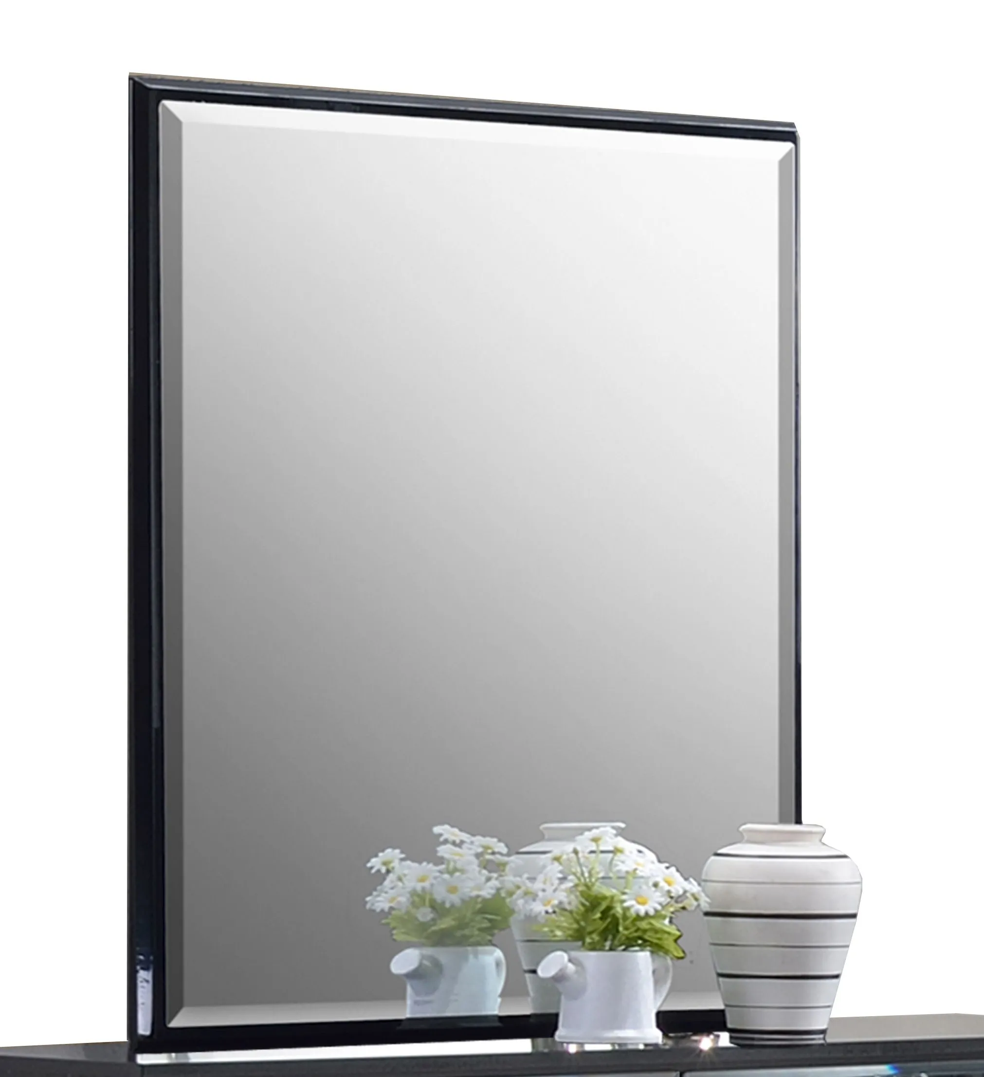 Bandivade Gloss Black Dresser And Mirror