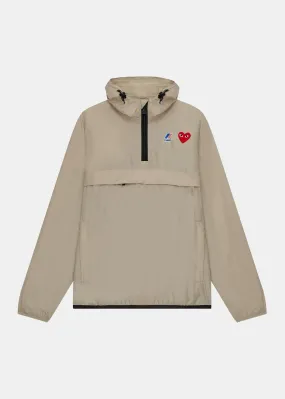 Beige K-Way Half-Zip Hoodie