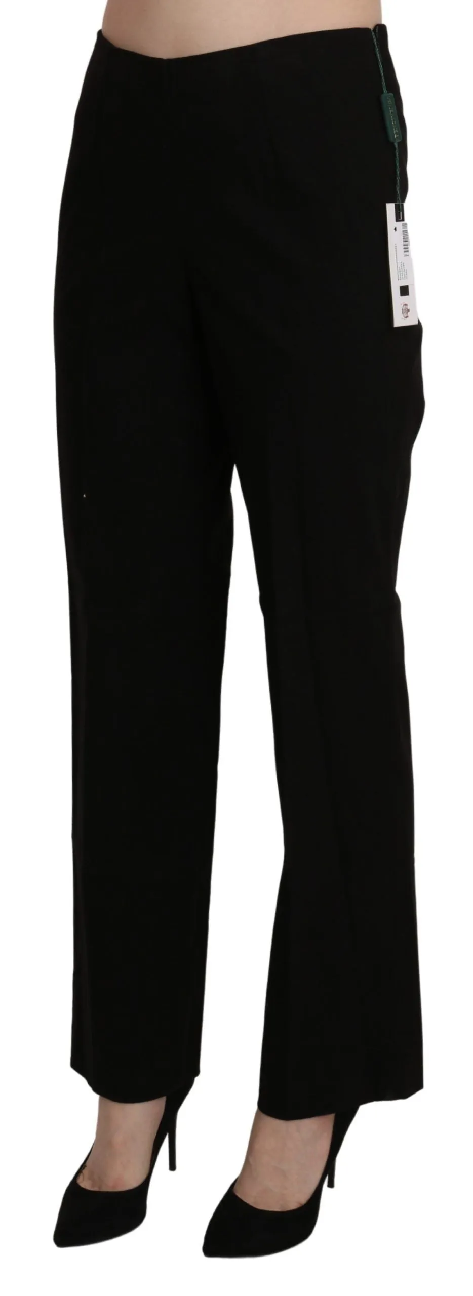 BENCIVENGA Elegant High Waist Straight Black Women's Pants