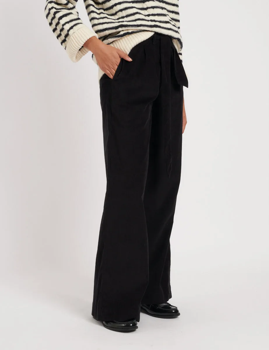 Black Cord Wide Leg Trousers