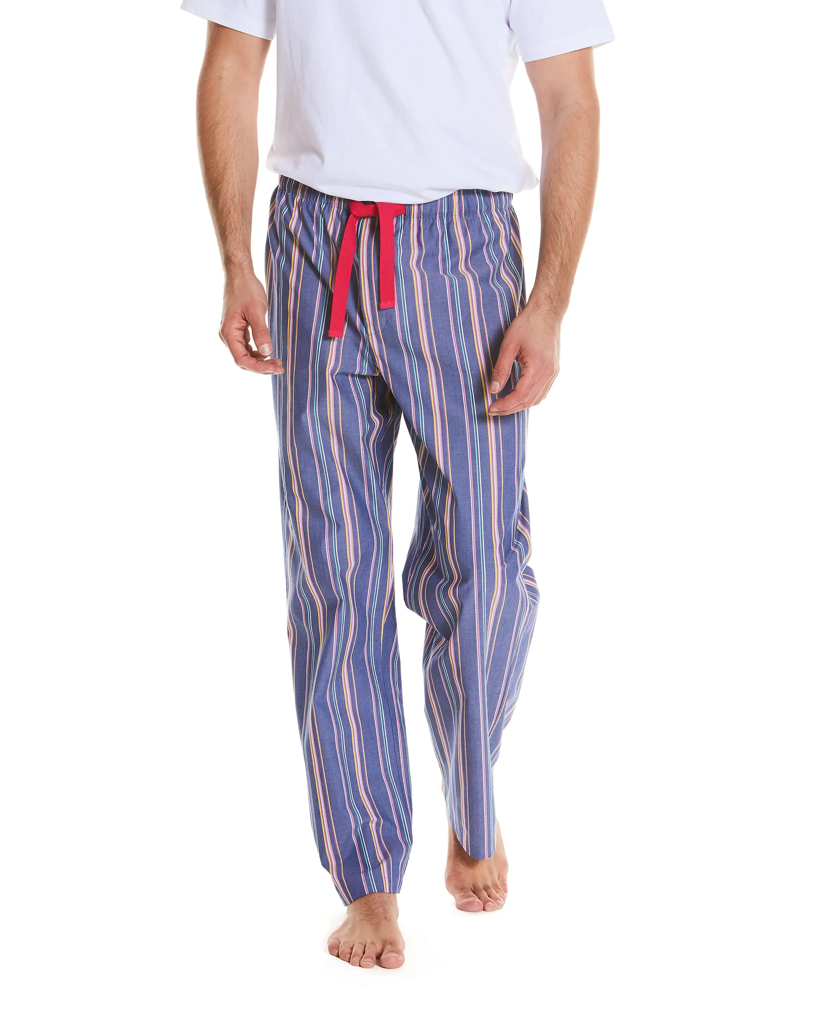 Blue Multi Stripe Cotton Lounge Pants