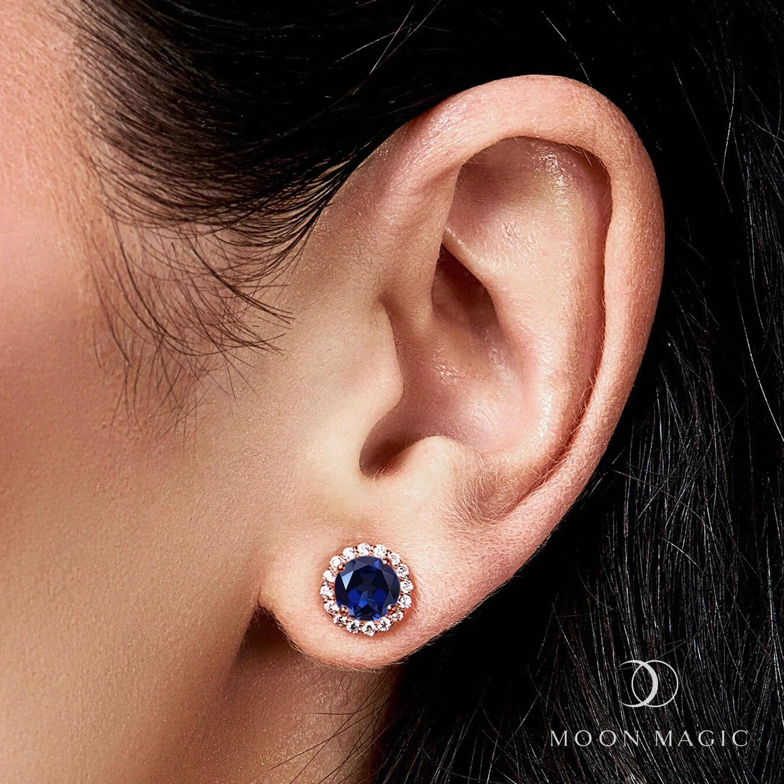 Blue Sapphire Venus Studs - September Birthstone