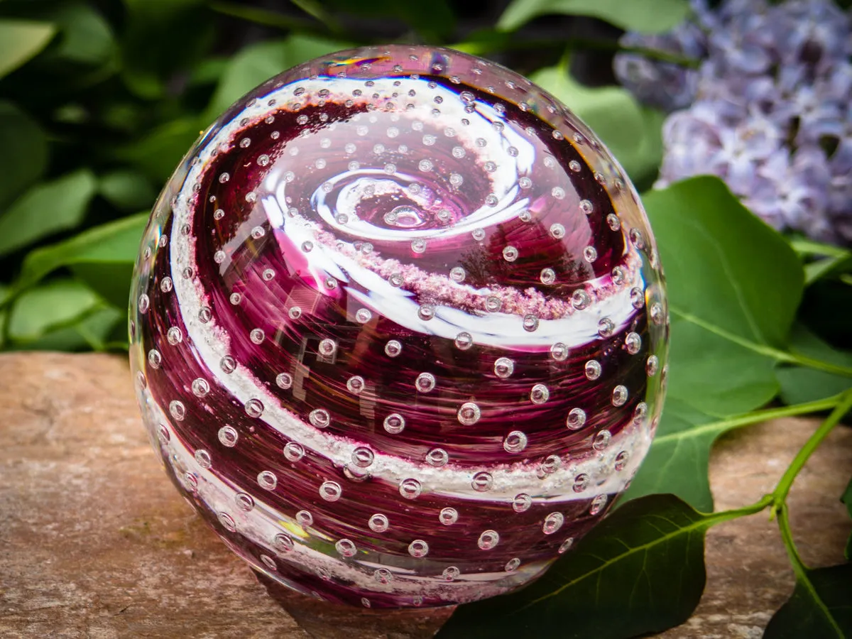 Bubble Twist Paperweight with Cremation Ash