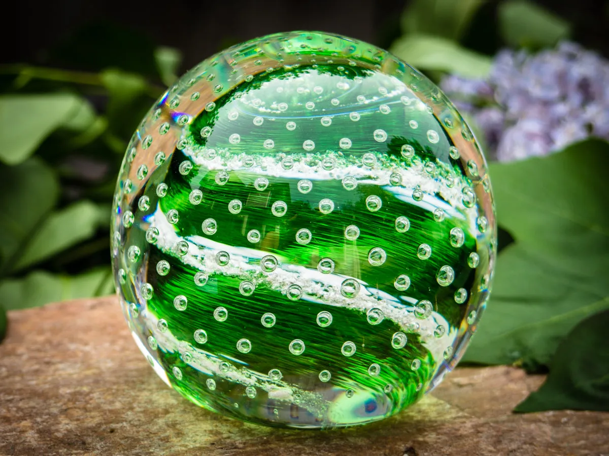 Bubble Twist Paperweight with Cremation Ash