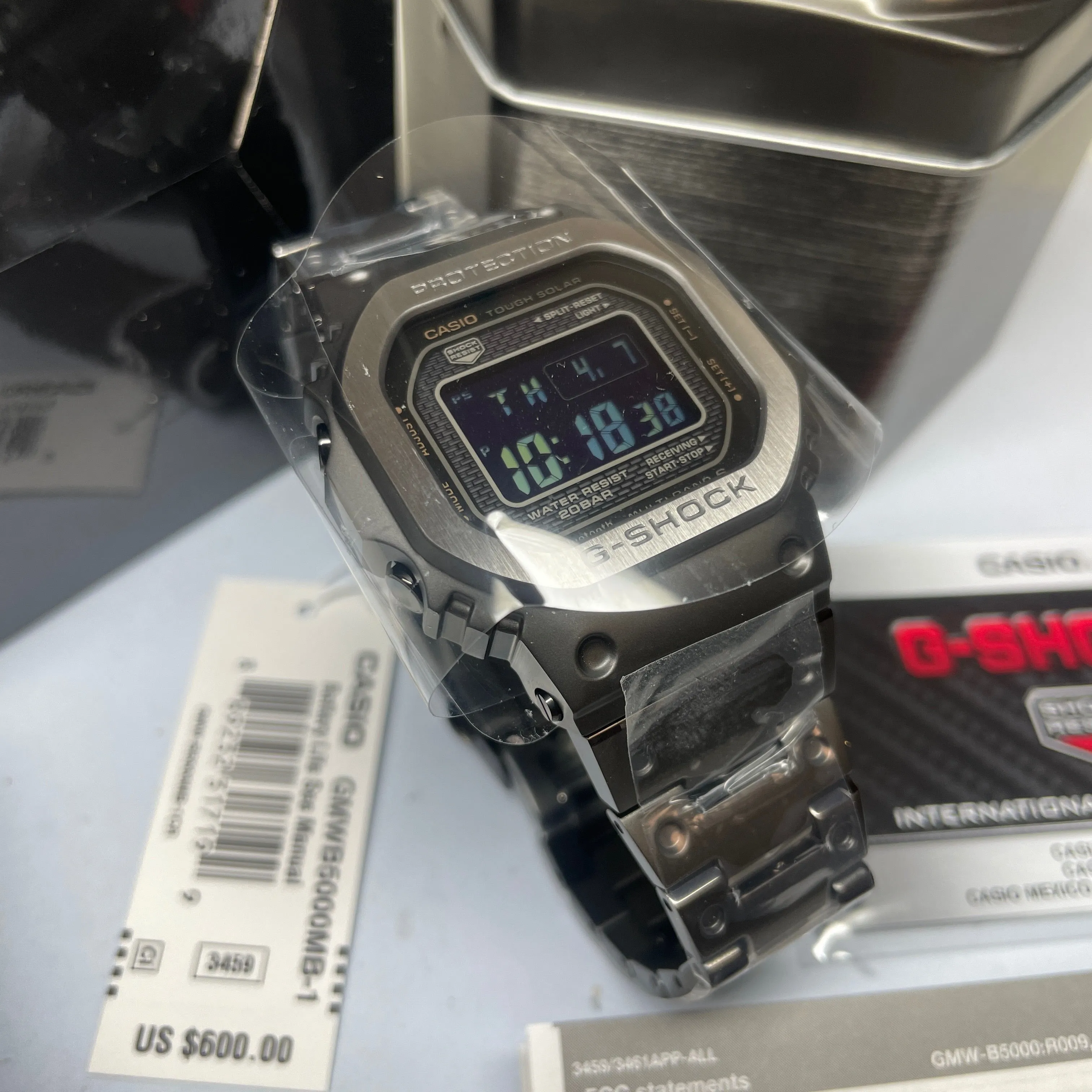 CASIO G-SHOCK Full Metal Square Black 5000 GMWB5000MB-1 Watch Steel