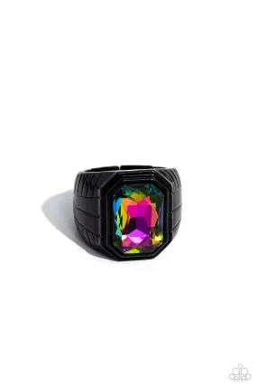 Cavalier Claim Multi Oil Spill Men's Ring - Paparazzi Accessories