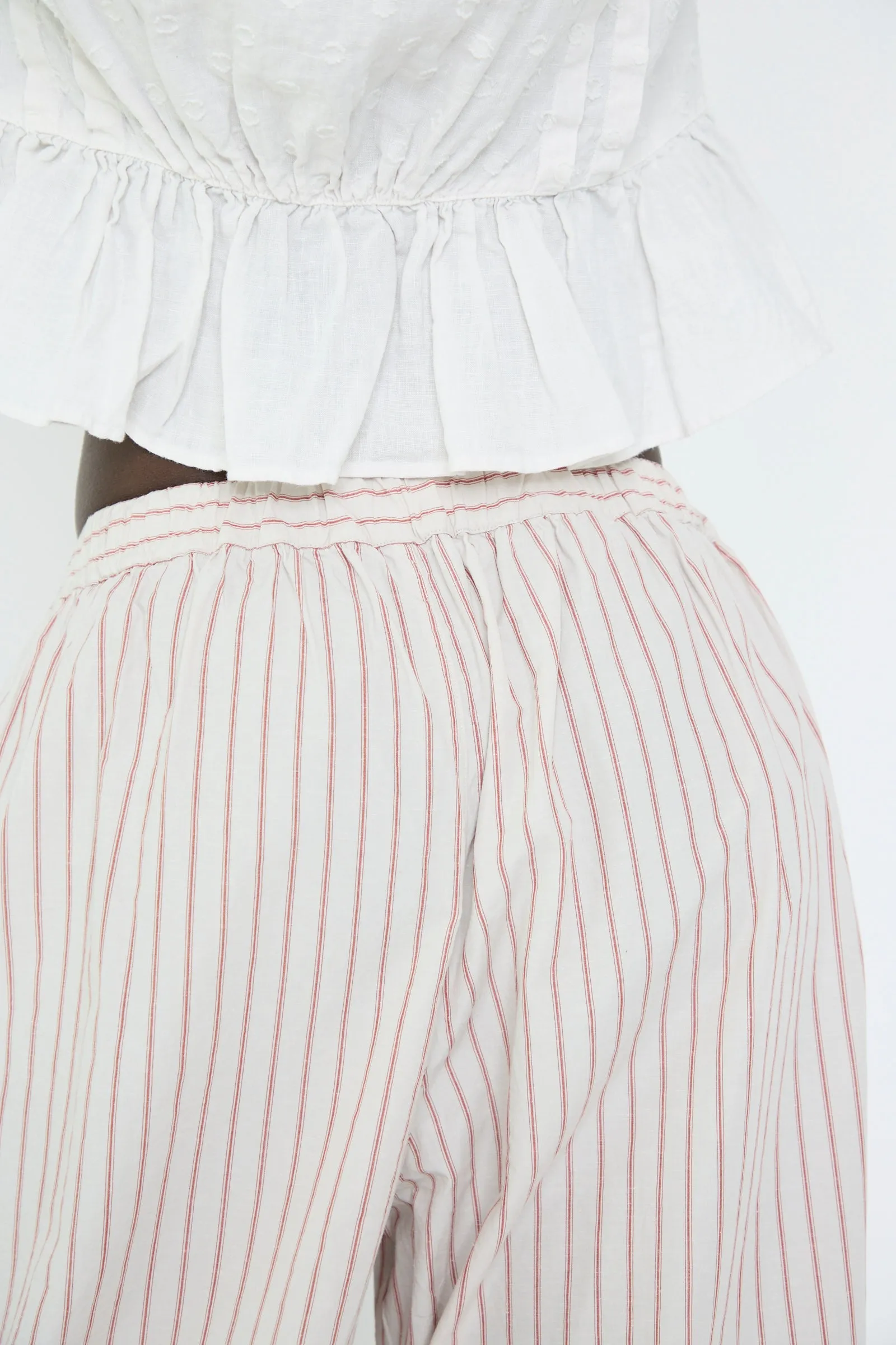 Cotton Linen Easy Pants in Stripe