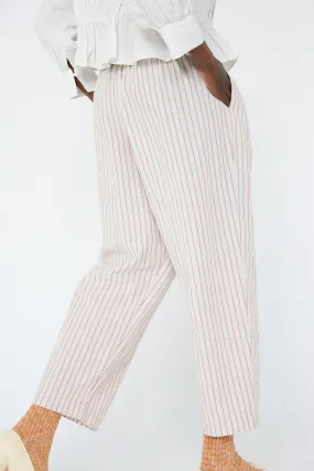 Cotton Linen Easy Pants in Stripe