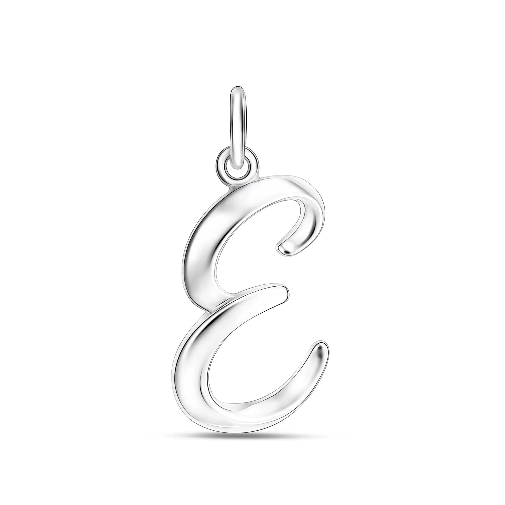 Cursive Initial Pendant Sterling Silver, 26 Alphabets