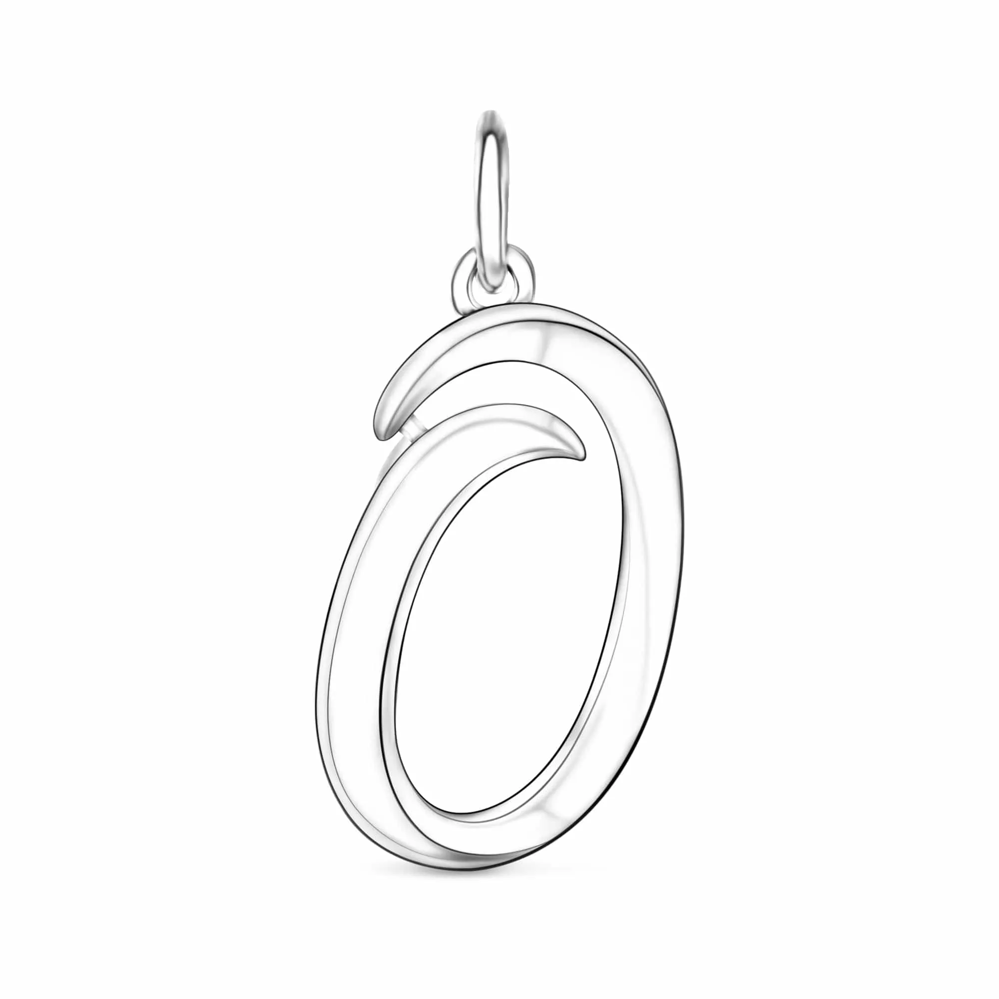 Cursive Initial Pendant Sterling Silver, 26 Alphabets