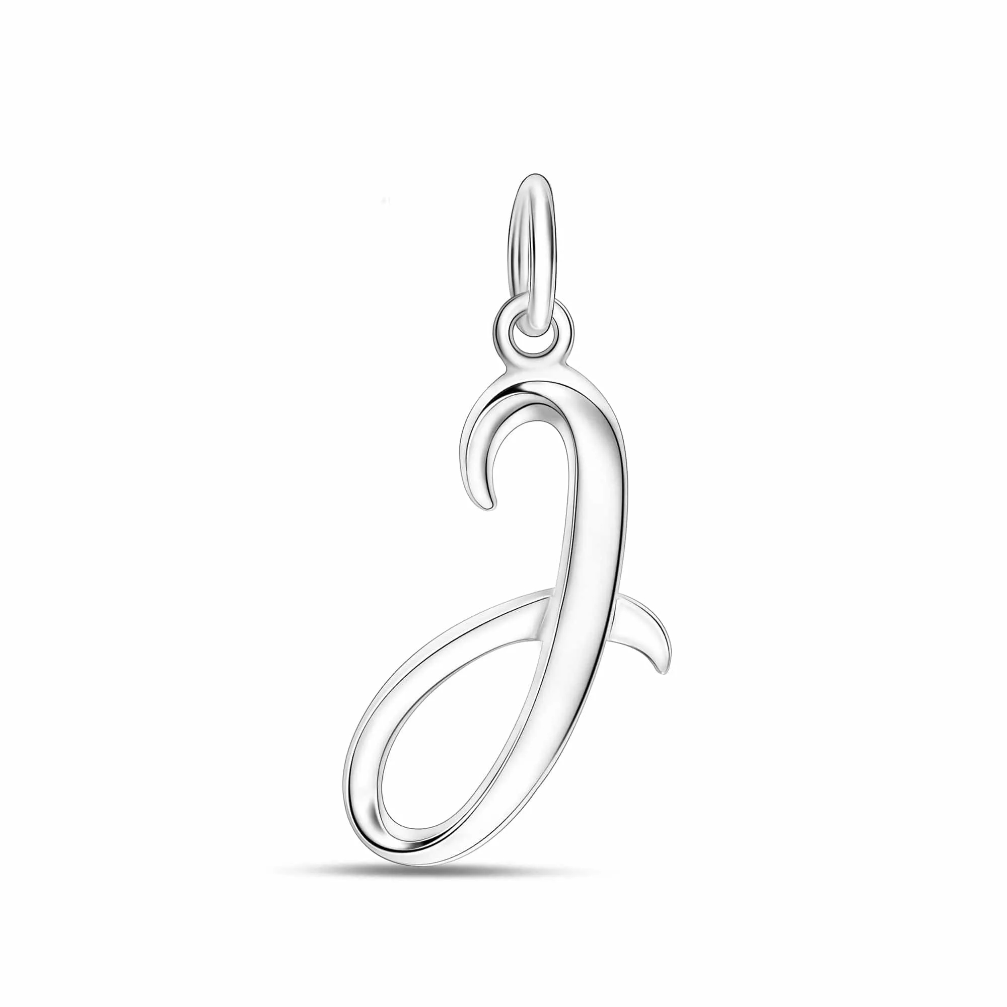 Cursive Initial Pendant Sterling Silver, 26 Alphabets