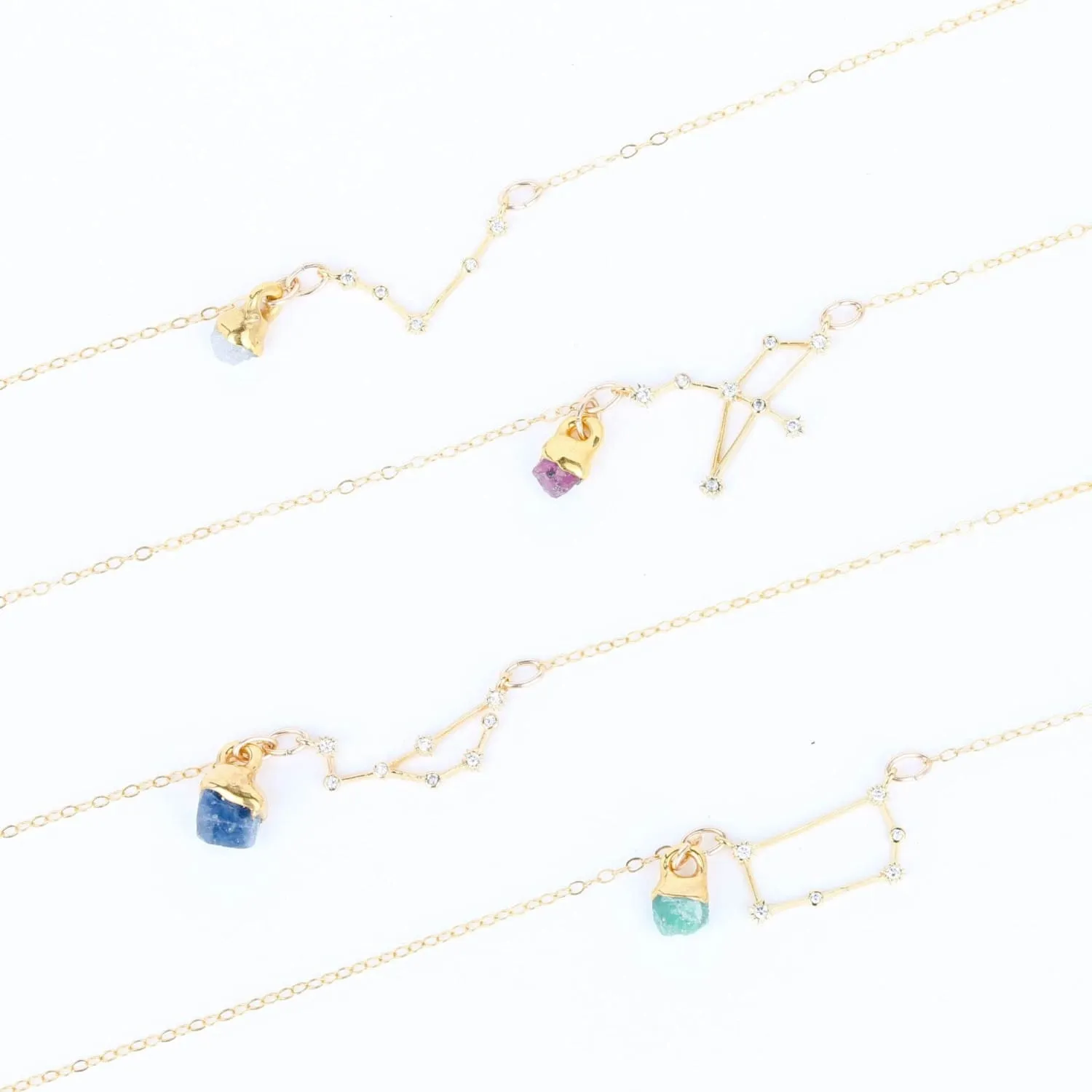 Dainty Zodiac Bracelet • Gold Filled • Personalized Astrology Raw Birthstone Bracelet • Summer Constellation Jewelry • Capricorn Aries Virgo