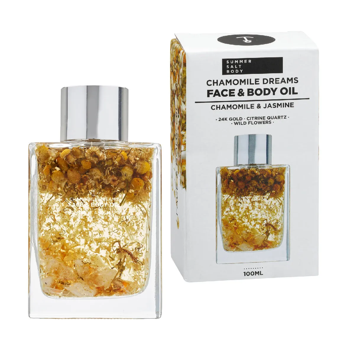 Face   Body Oil - 100ml - Gold Flakes, Chamomile Dreams