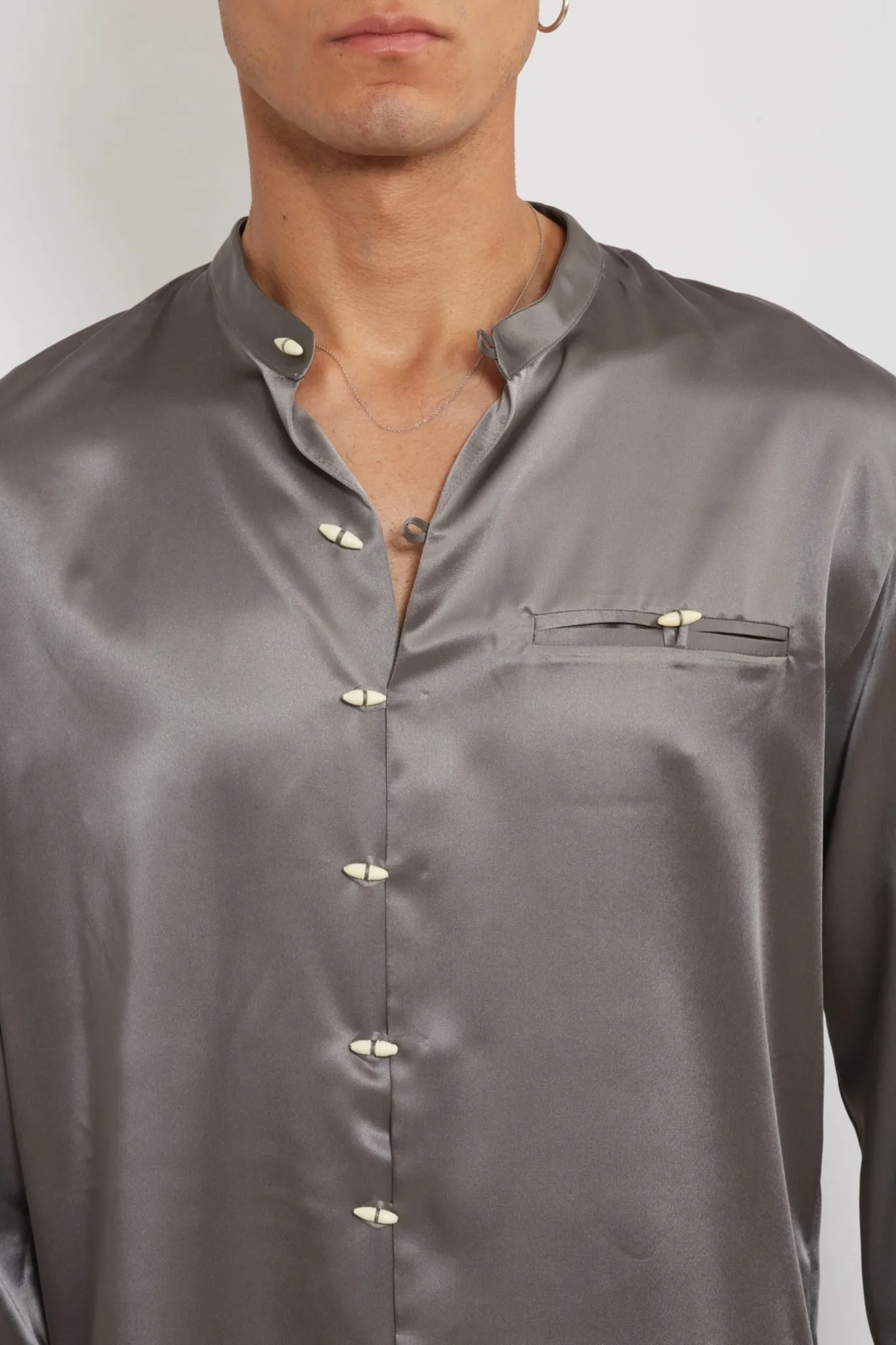 Gacho: Silver Silk Shirt