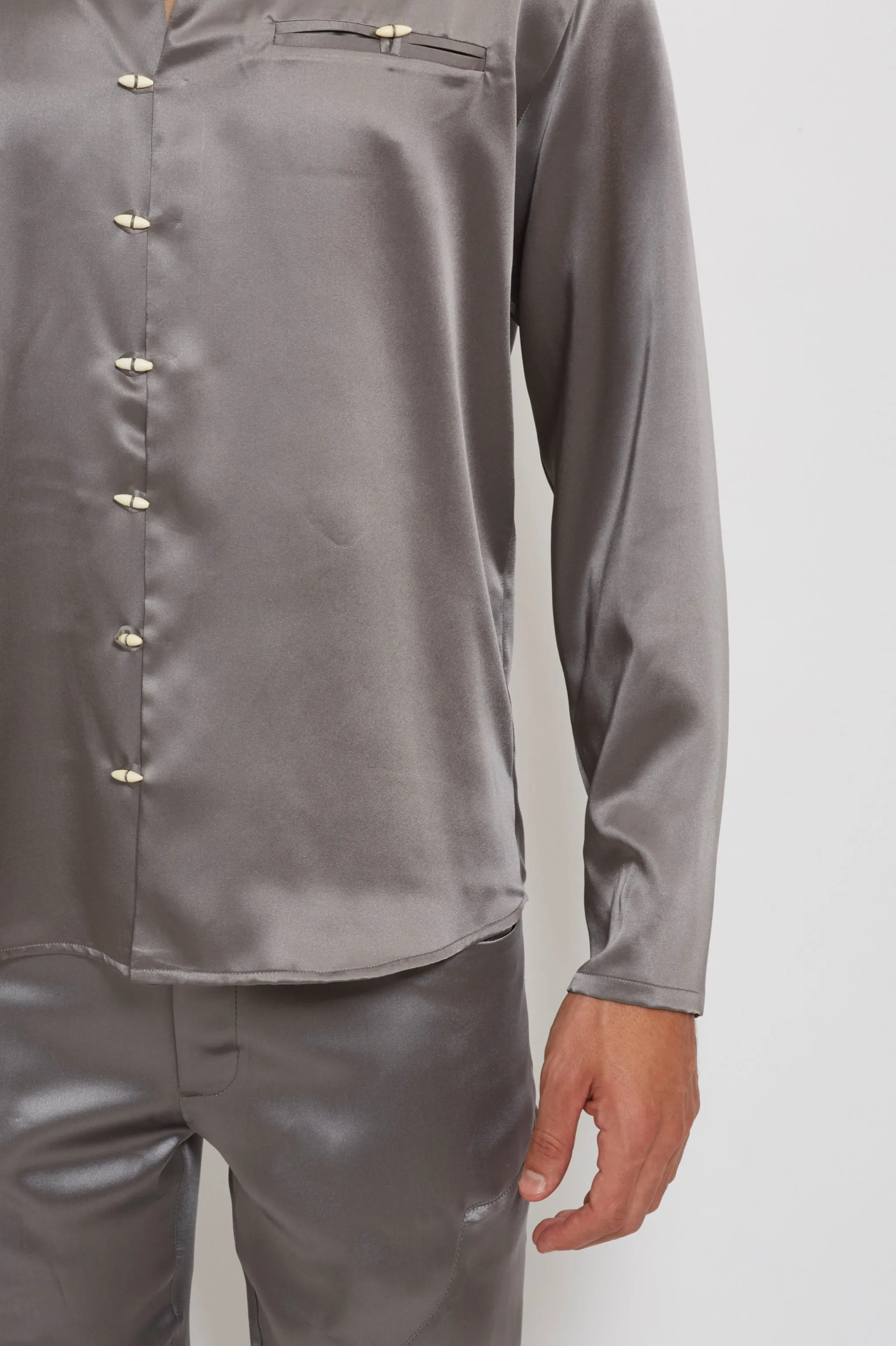 Gacho: Silver Silk Shirt