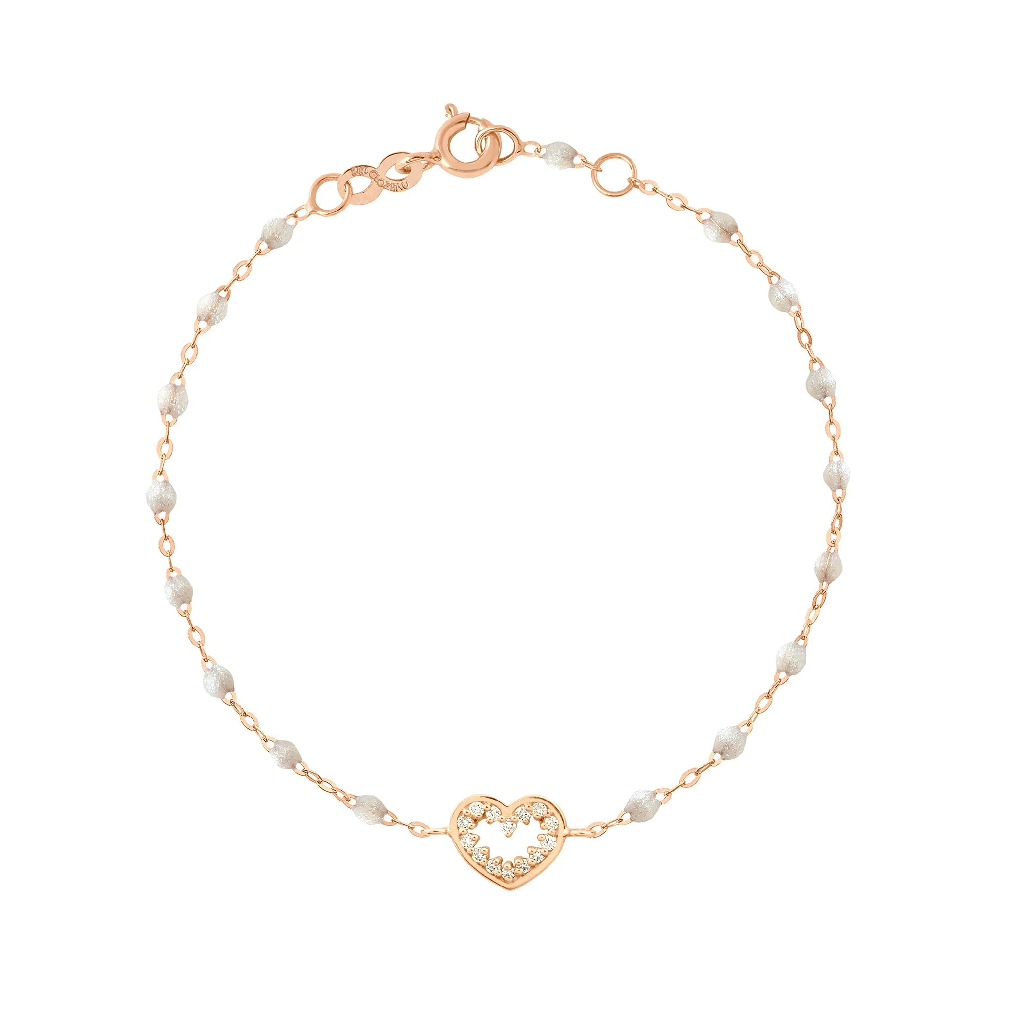 Heart Supreme Classic Gigi diamond bracelet, Opal, Rose Gold, 6.7"