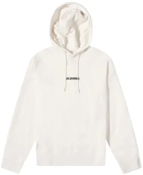 Jil Sander Plus Logo Popover Hoodie White