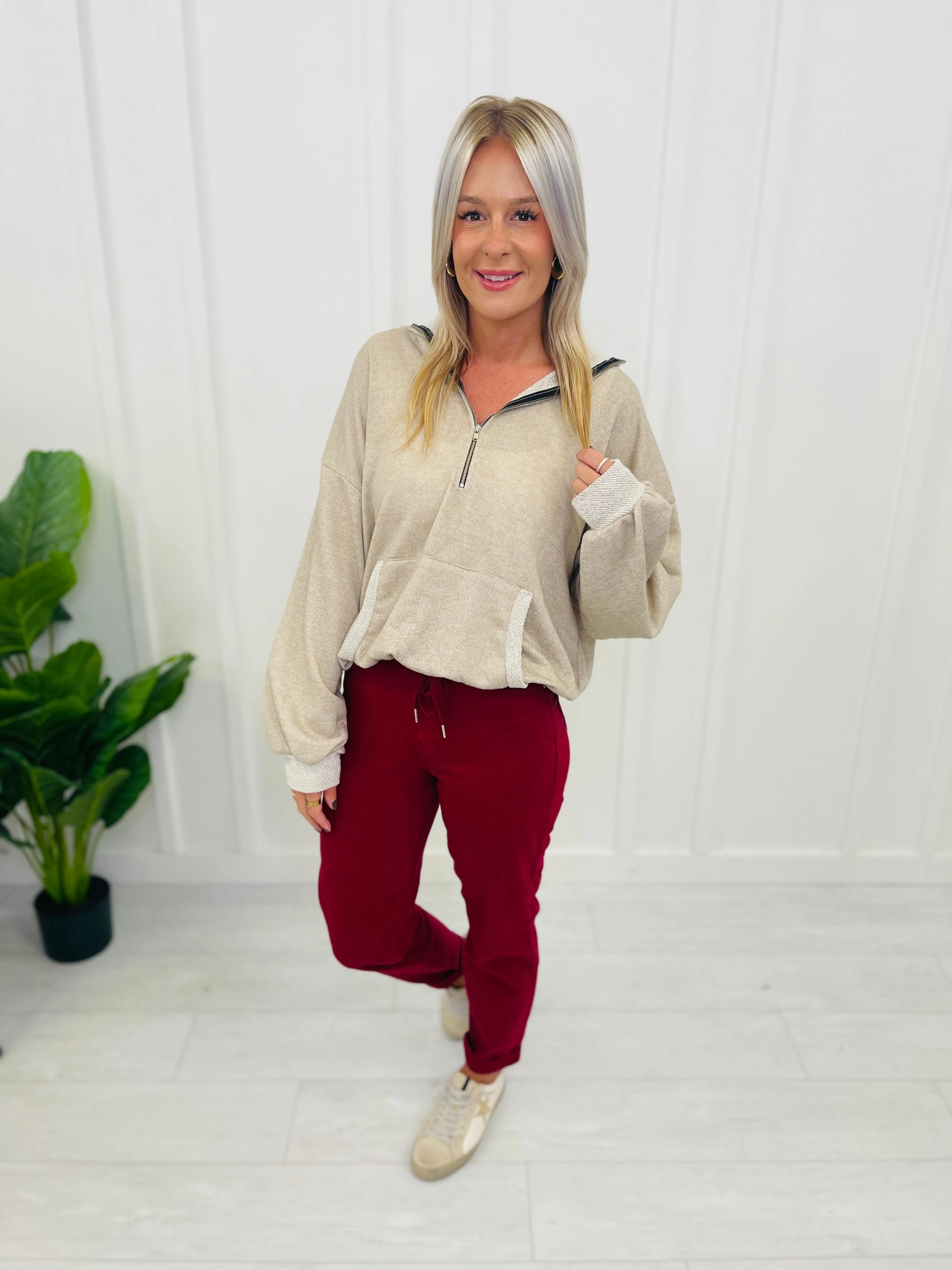 Judy Blue REG/CURVY Red, Red, Wine Denim Joggers