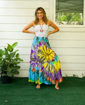 K3445- Hand Dyed Tiered Maxi Hippie Skirt