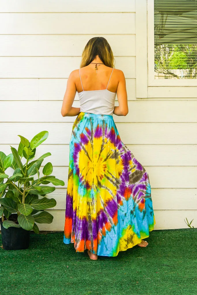 K3445- Hand Dyed Tiered Maxi Hippie Skirt