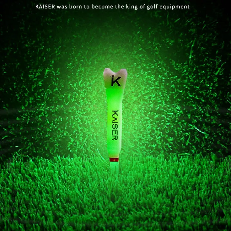 KAISER T4 Golf Tees Day Night Gifts Accessory Sets/ Long 4pcs Short 3pcs/ distance increase luminous anti-slicing Height fix Holders Glow in Dark Light up Flashing Made in Korea