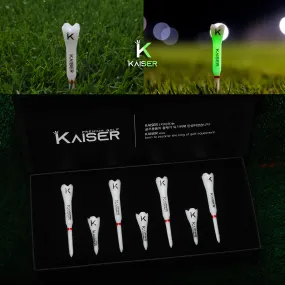 KAISER T4 Golf Tees Day Night Gifts Accessory Sets/ Long 4pcs Short 3pcs/ distance increase luminous anti-slicing Height fix Holders Glow in Dark Light up Flashing Made in Korea