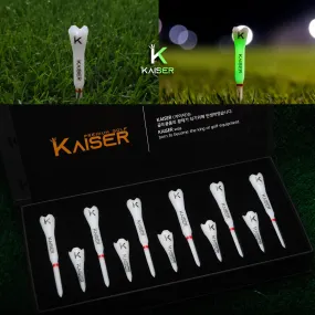 KAISER T6 Golf Tees Day Night Gifts Accessory Sets/ Long 6pcs Short 5pcs/ distance increase luminous anti-slicing Height fix Holders Glow in Dark Light up Flashing Made in Korea