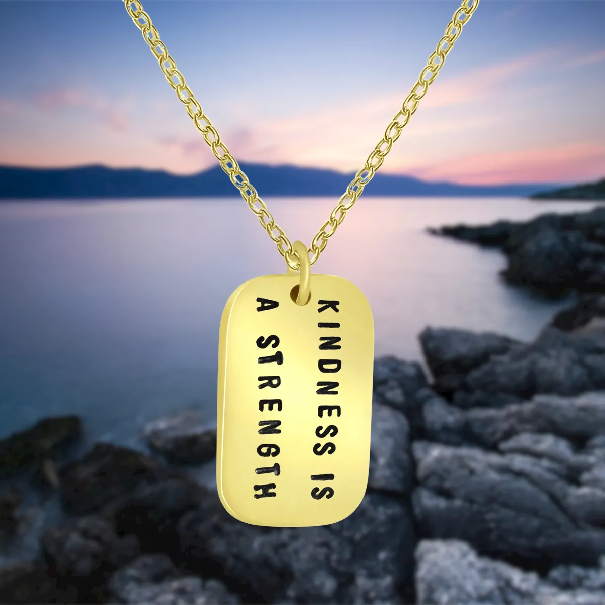 Kindness is a Strength Dog Tag Necklace