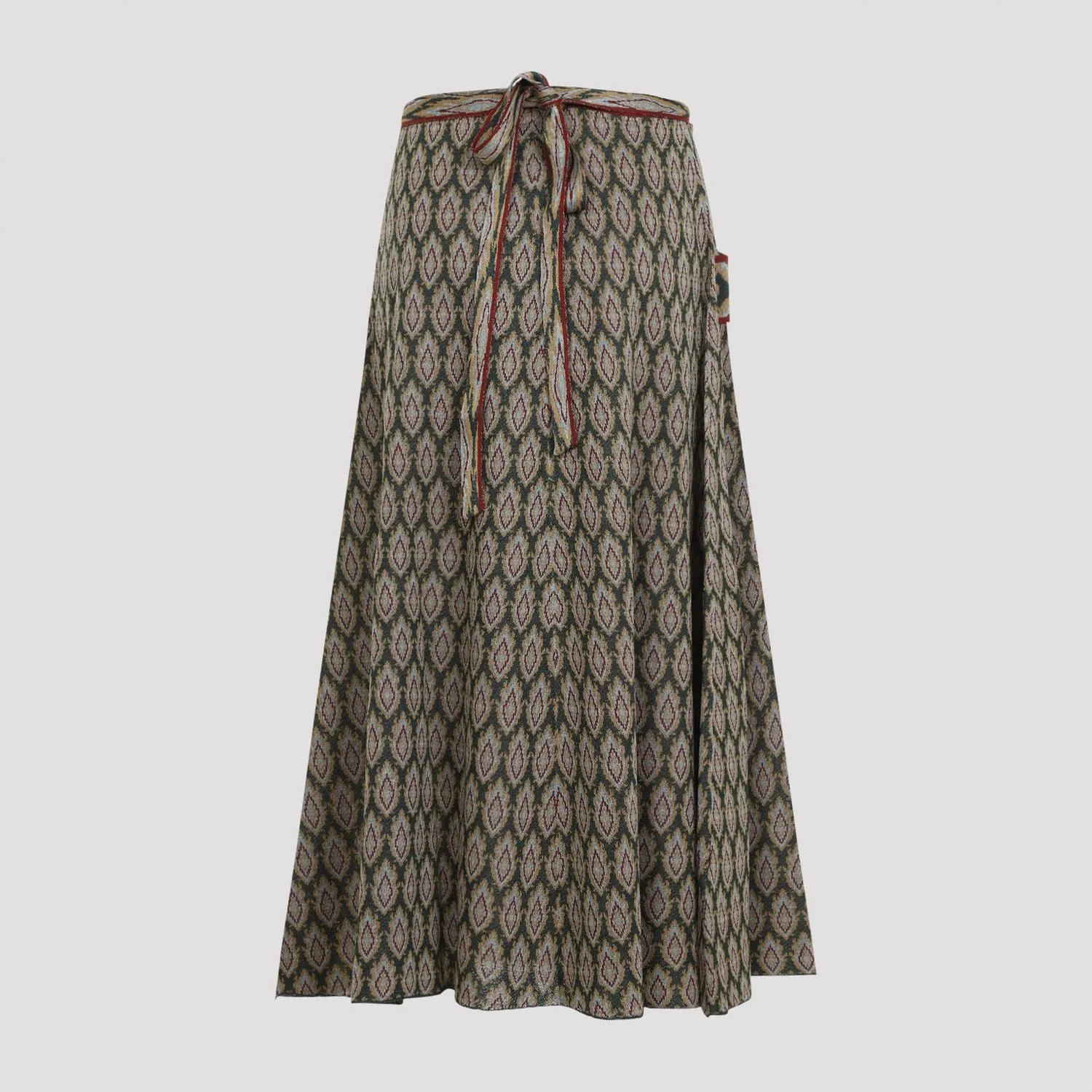 KNIT JACQUARD MIDI SKIRT