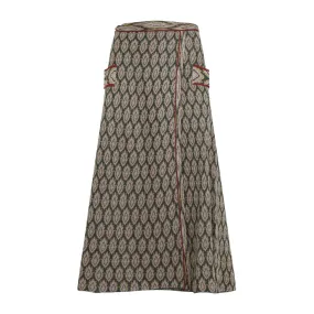 KNIT JACQUARD MIDI SKIRT