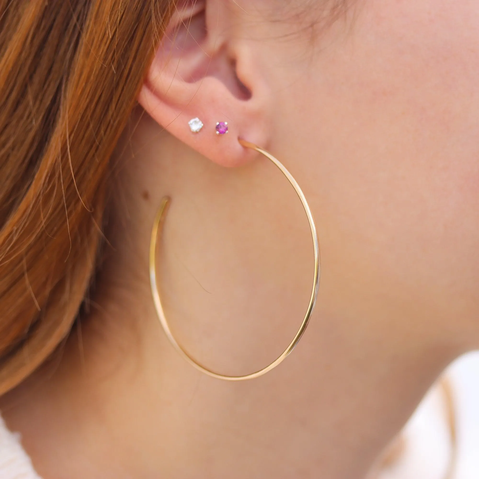 Large Skinny Hoops, 2.25 Inch Hoops