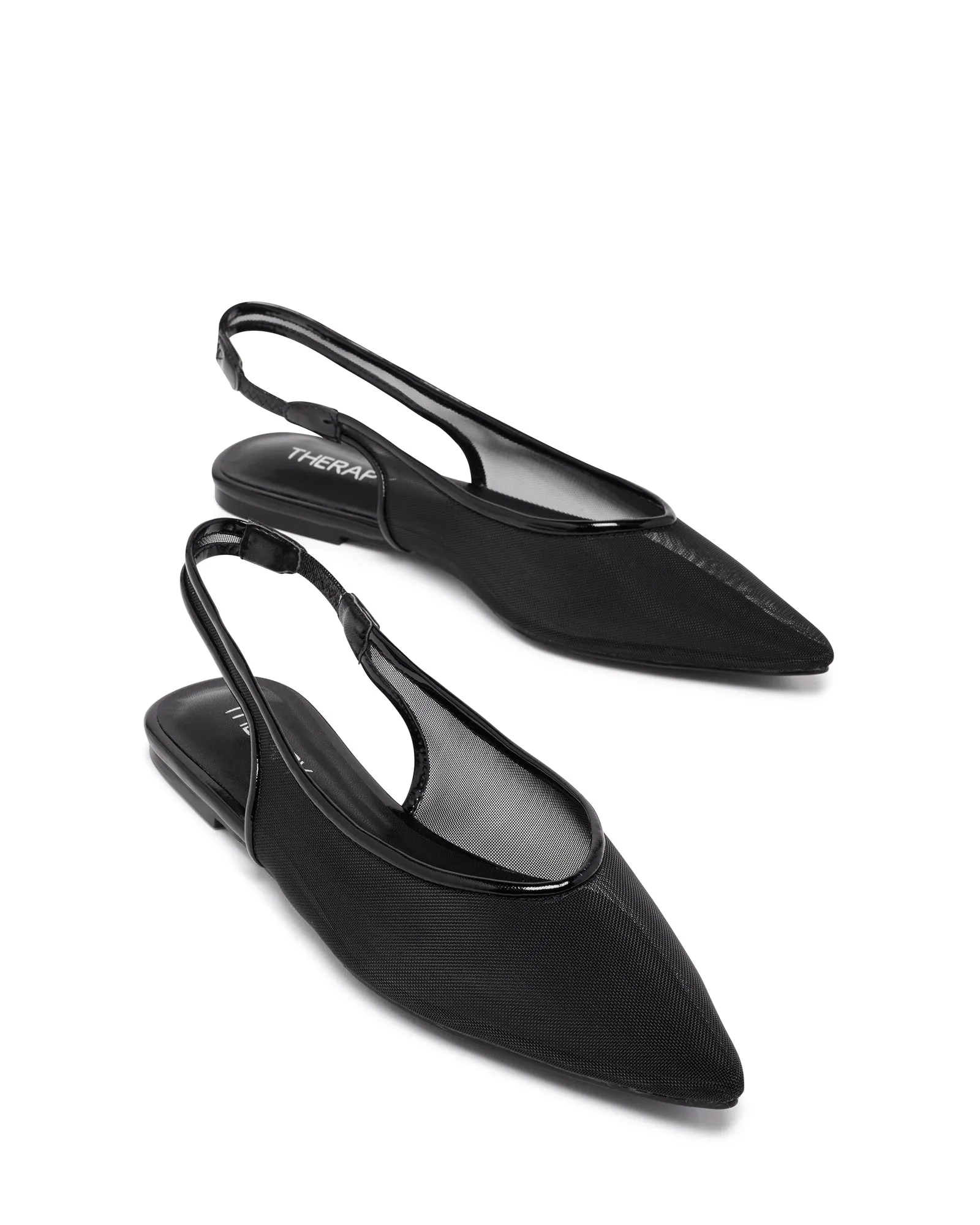 Lazer Slingback Ballet Flat Black Patent