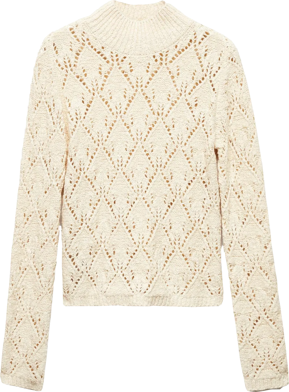 MANGO Cream Open Work-detail Sweater BNWT UK M