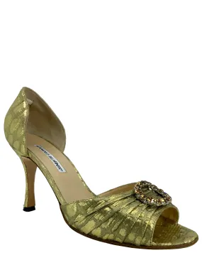 Manolo Blahnik Sedaraby Embellished d'Orsay Pumps Size 9.5