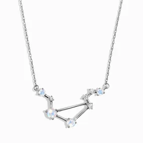 Moonstone Lab Diamond Necklace - Libra Zodiac Constellation