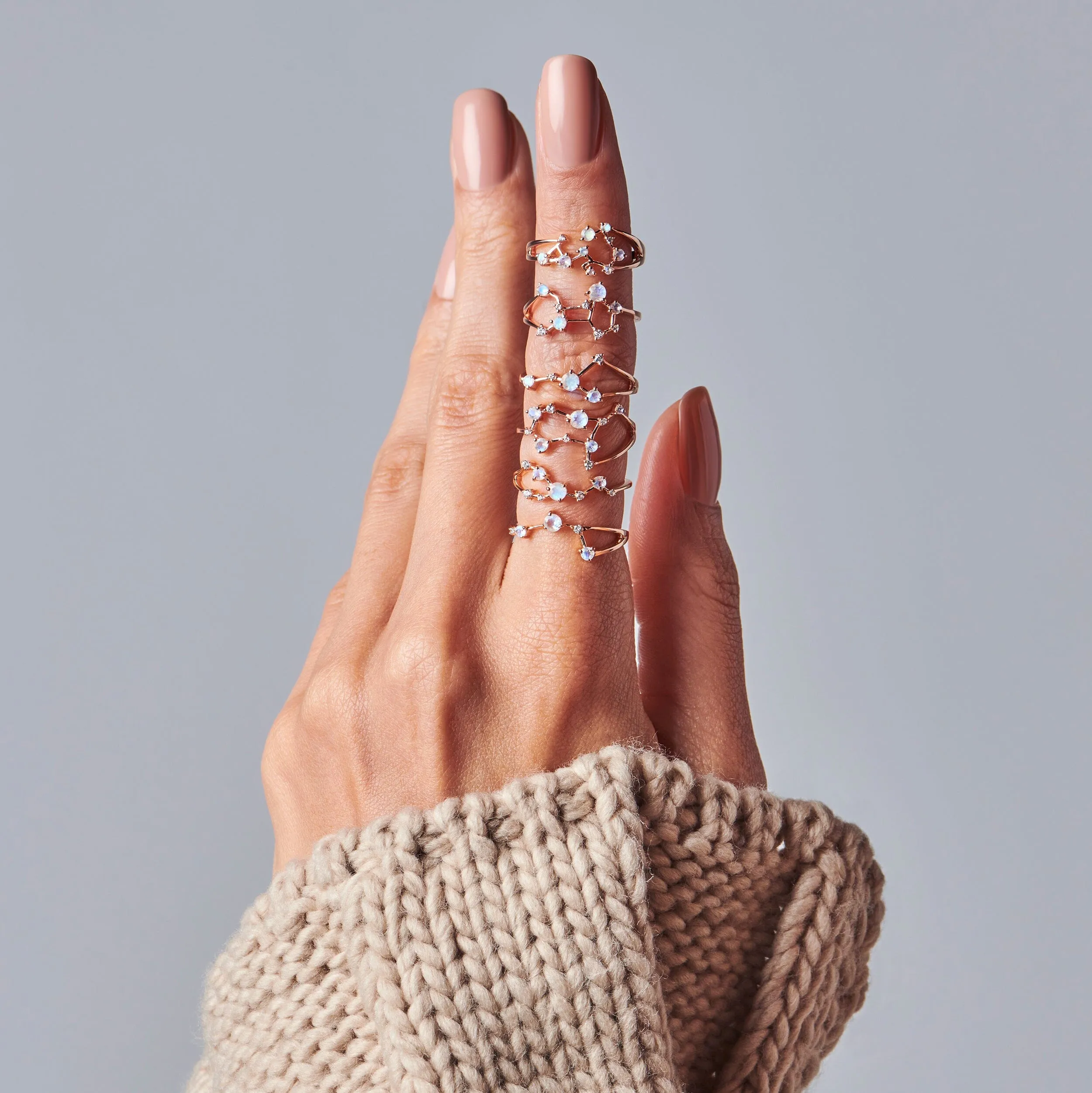 Moonstone Ring - Cancer Zodiac Constellation