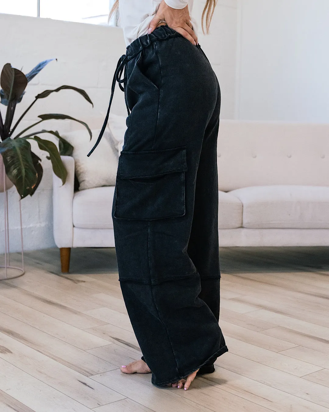 NEW! Nova Wide Leg Cargo Pants - Black