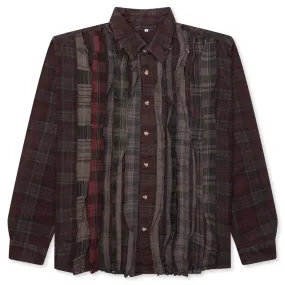 Over Dyed Ribbon Shirt - Brown